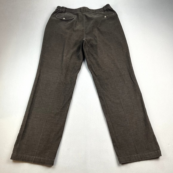 Vintage Towncraft Corduroy Pants Mens 36x32 Brown Chino Pleated Straight Leg 90s - Picture 4 of 13